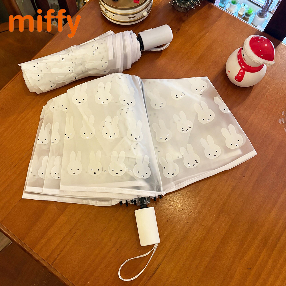 Kawaii Miffy милый полностью автоматический зонт с мультяшным кроликом и принтом, прозрачный стиль Ins, складной портативный зонтик, подарок для девочек
