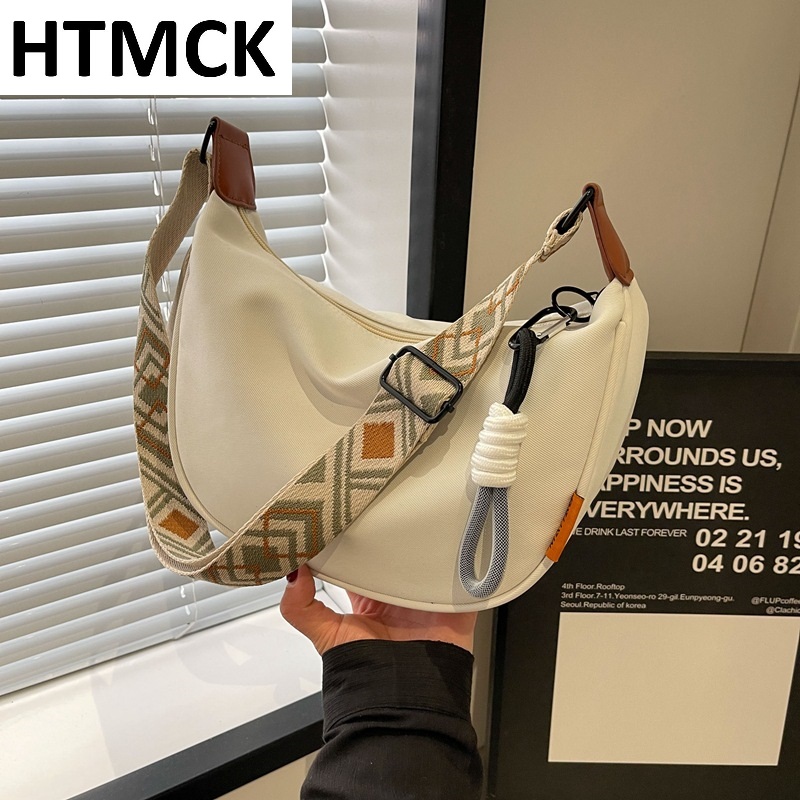 2026 New Fashion Crossbody Bag Simple Wide Shoulder Strap Design Single Shoulder Bag Original Style Commuting Dumpling Women Bag