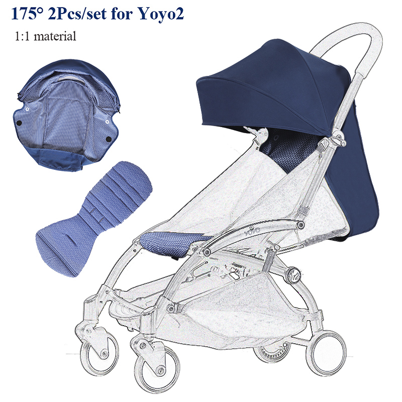 175 °   Capa e forro de assento para carrinho de bebêzen yoyo, capa de dossel, almofada adequada para yoyo2/yoya, guarda-sol, tecido 1:1, acessórios para carrinho de bebê