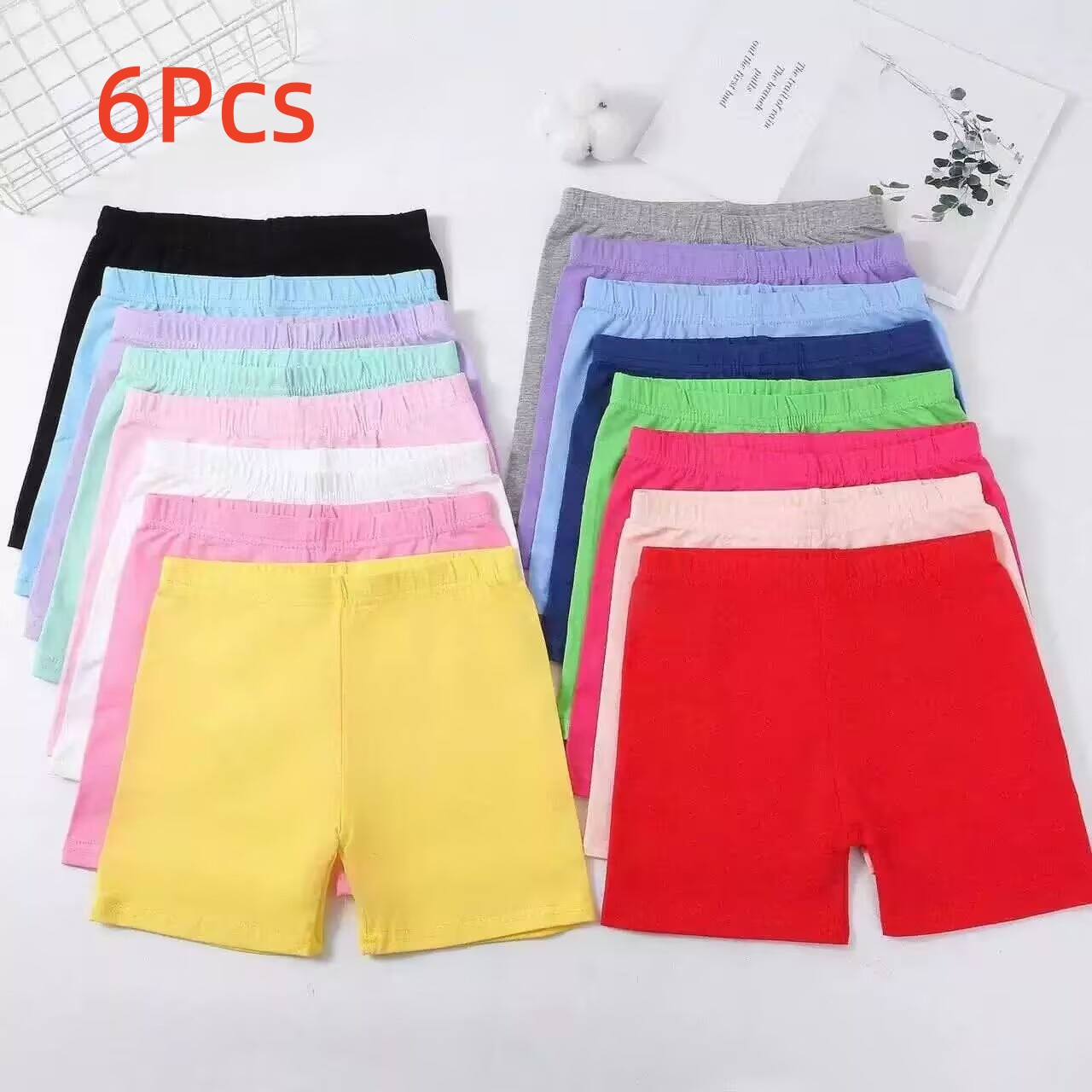 6 pièces Nouveaux shorts en modal pour filles 2026 – Doux, respectueux de la peau, basiques pour l'été des enfants
