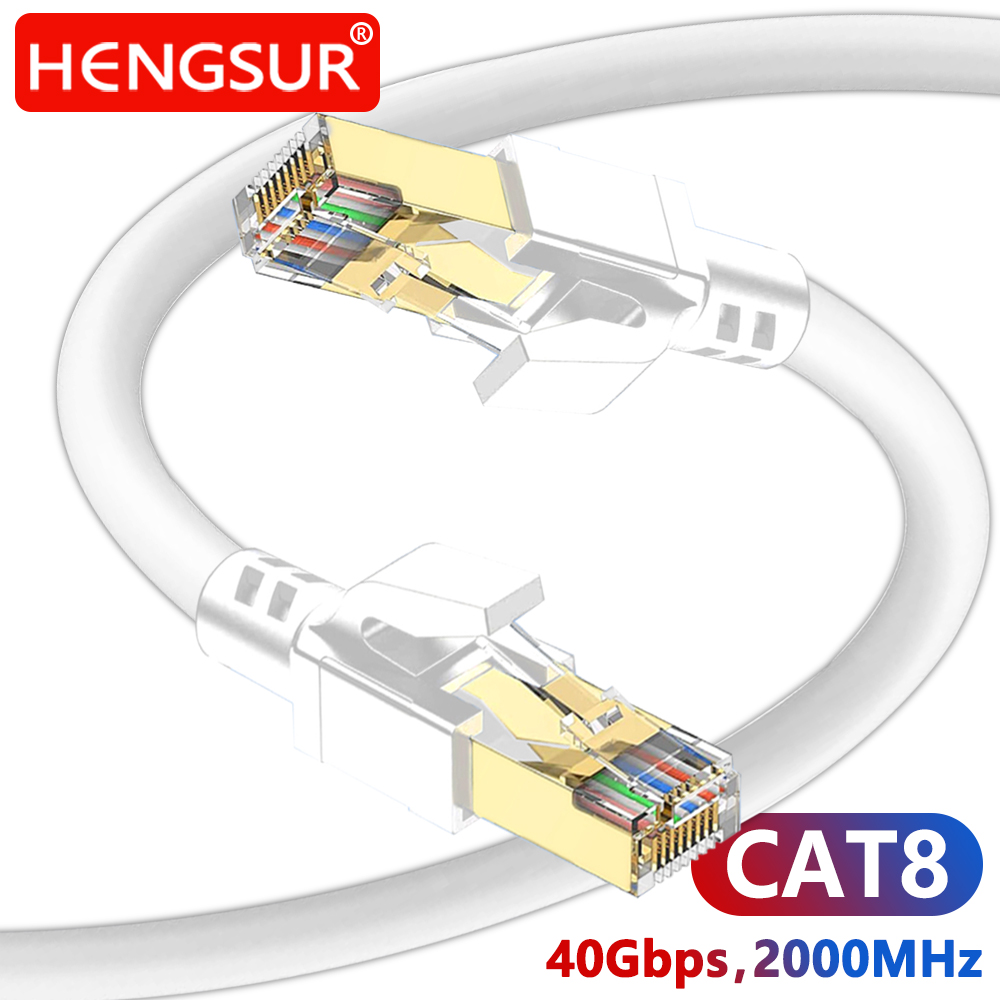 Câble Ethernet CAT8 40Gbps 2000Mhz, patch en cuivre RJ45 pour routeur WiFi, caméra de sécurité, LAN étanche