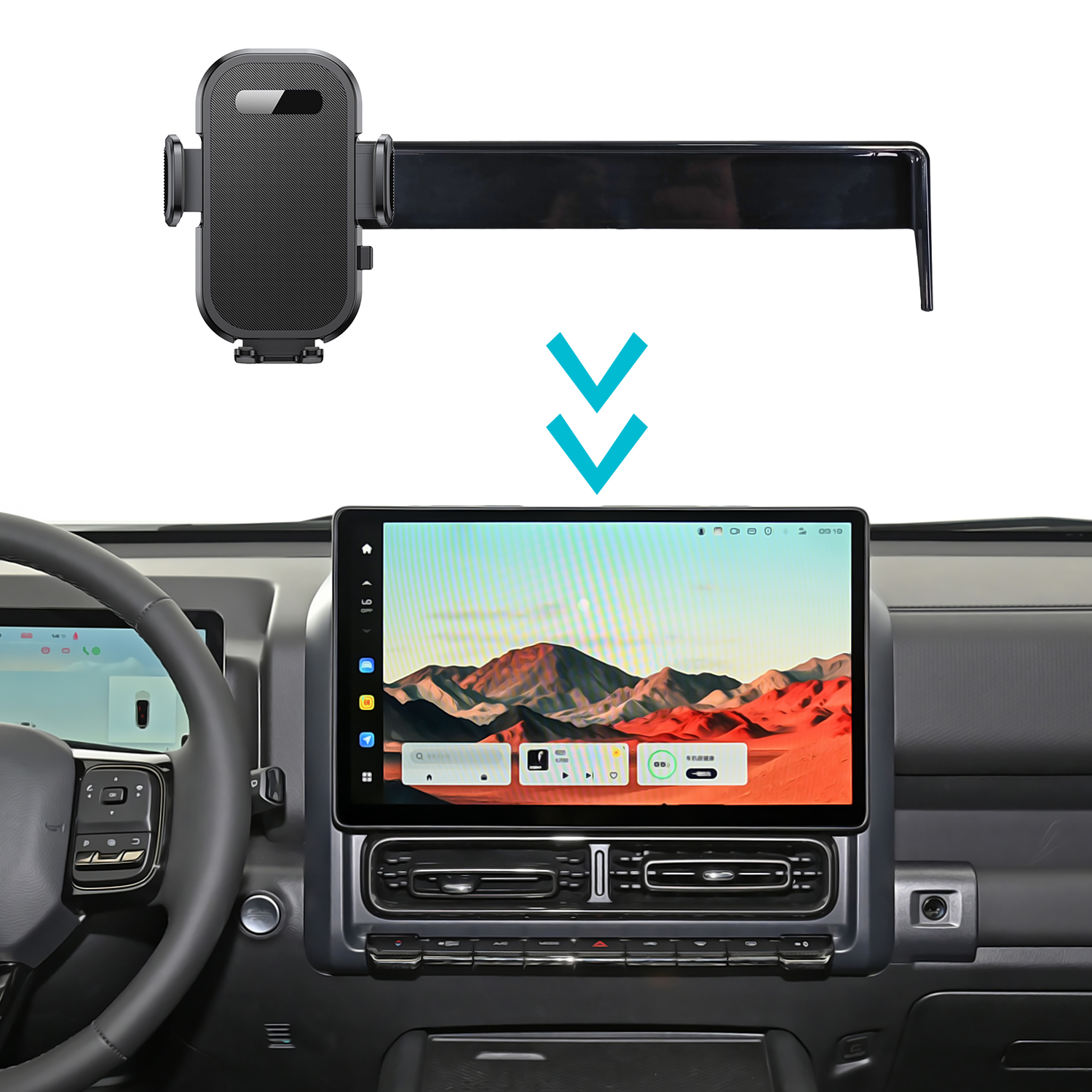 Car Mount สําหรับ Haval H9 2024 ผู้ถือโทรศัพท์มือถือรถหน้าจอฐานคงที่ Fast Wireless CHARGING สนับสนุนขาตั้งรถอุปกรณ์เสริม