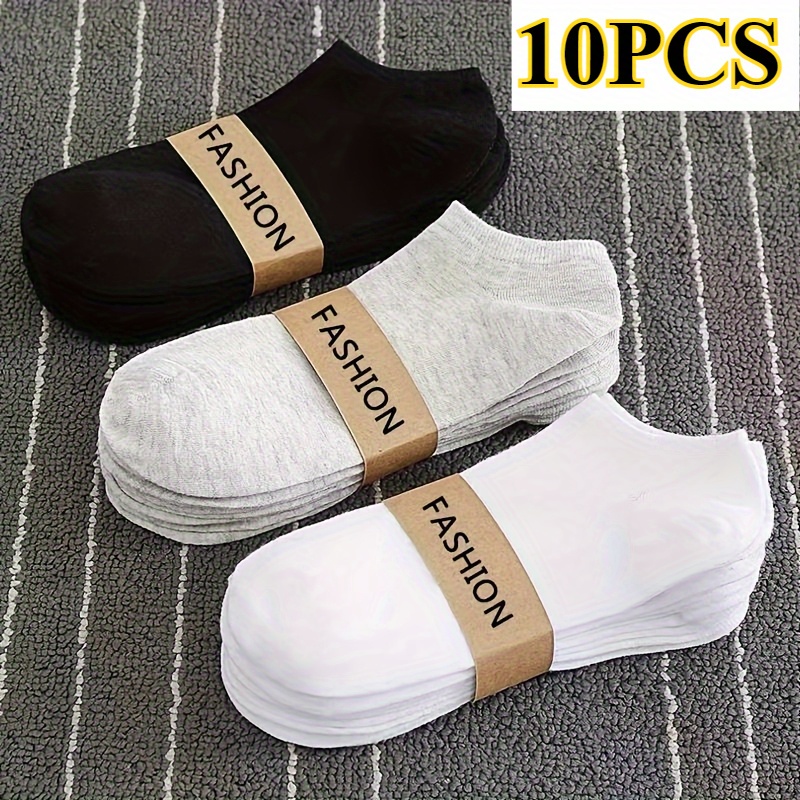 10 PCS Summer Lightweight Breathable Four Season Solid Color Short Socks Korean Version Simple and Versatile Women's Ankle Socks