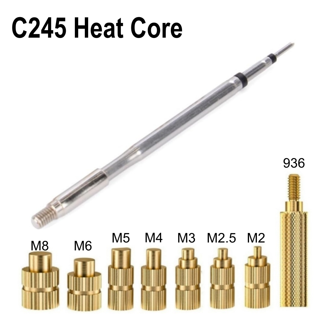 Adapter końcówek lutowniczych C245 do żywicy termotopliwej, mosiężna nakrętka M2-M8, zestaw do wbudowania, pasuje do JCB T45-A/PA/B/C GVM245 HS02A T80P