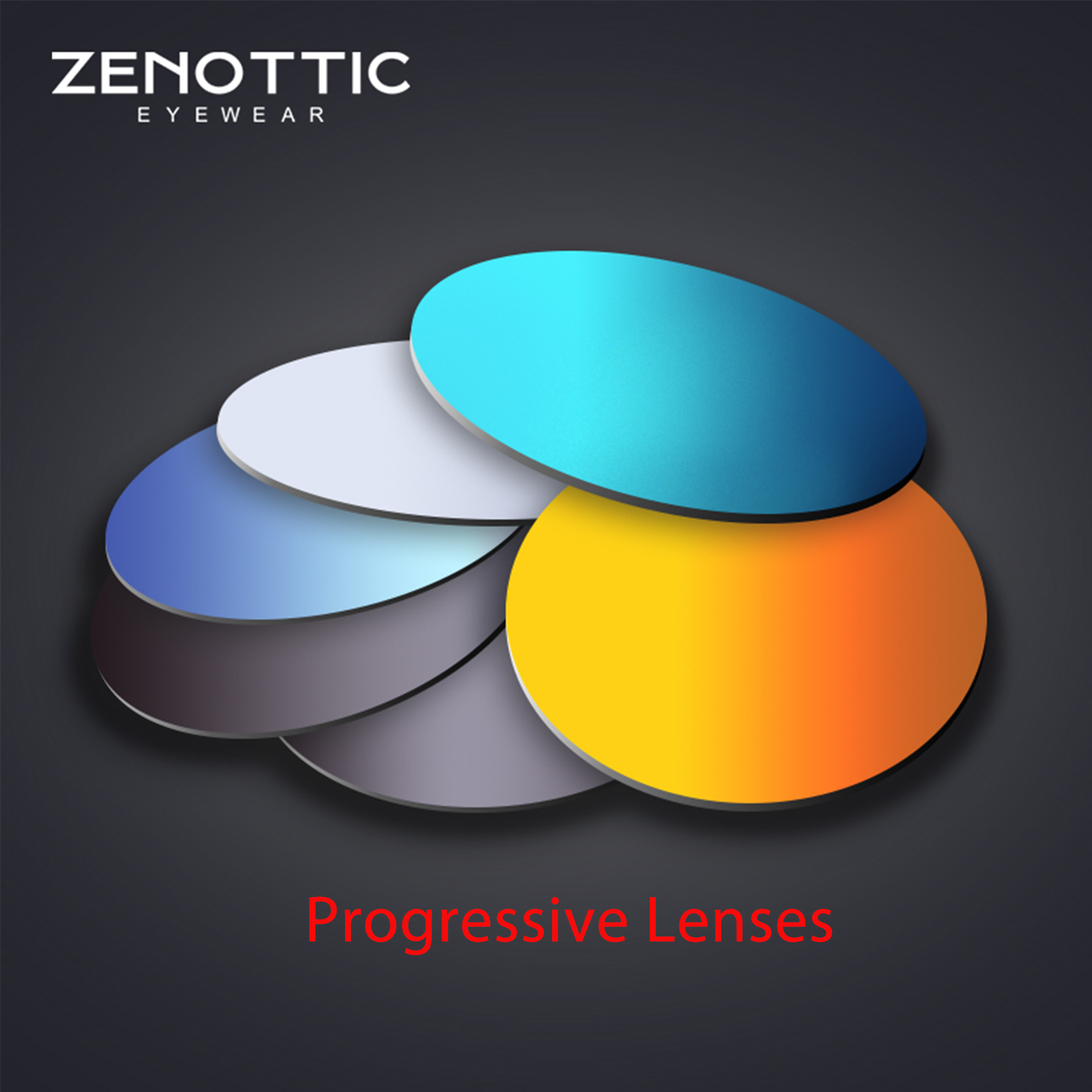 Zenottc 1.56/1.61/1.67แฟชั่นกระจกโพลาไรซ์หลากสีเลนส์โพลาไรซ์สำหรับขับรถแบบก้าวหน้ามัลติโฟกัส