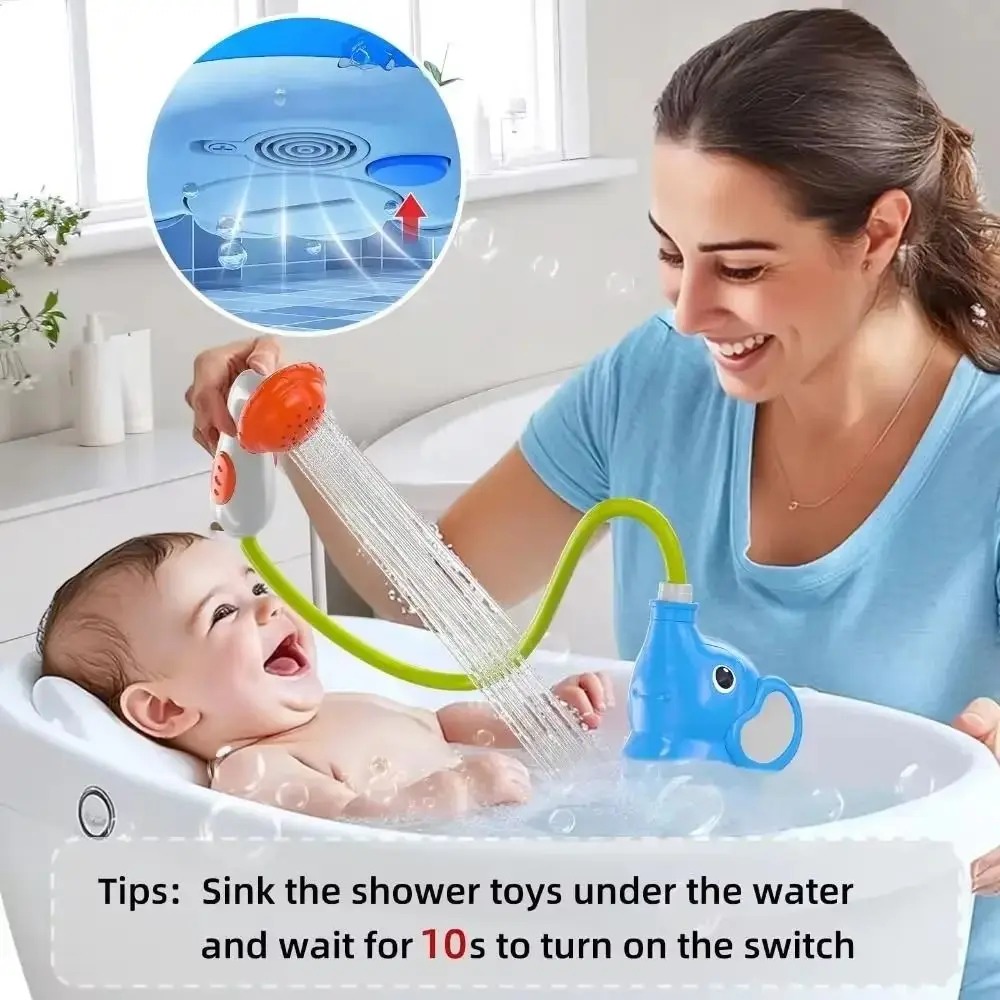 2025 neue Baby-Badewannen-Duschkopf-Spielzeug für Kinder im Alter von 2–4 Jahren, Badespielzeug für Kleinkinder mit Elefanten-Wasserpumpe für Kinder von 3–5 Jahren, Badespielzeug für Kinder
