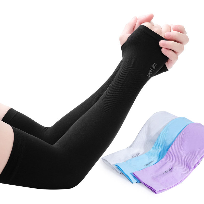 Homens mulheres luvas longas de meio dedo mangas de braço sol proteção uv gelo fresco capa de braço para ciclismo pesca correndo escalada esporte