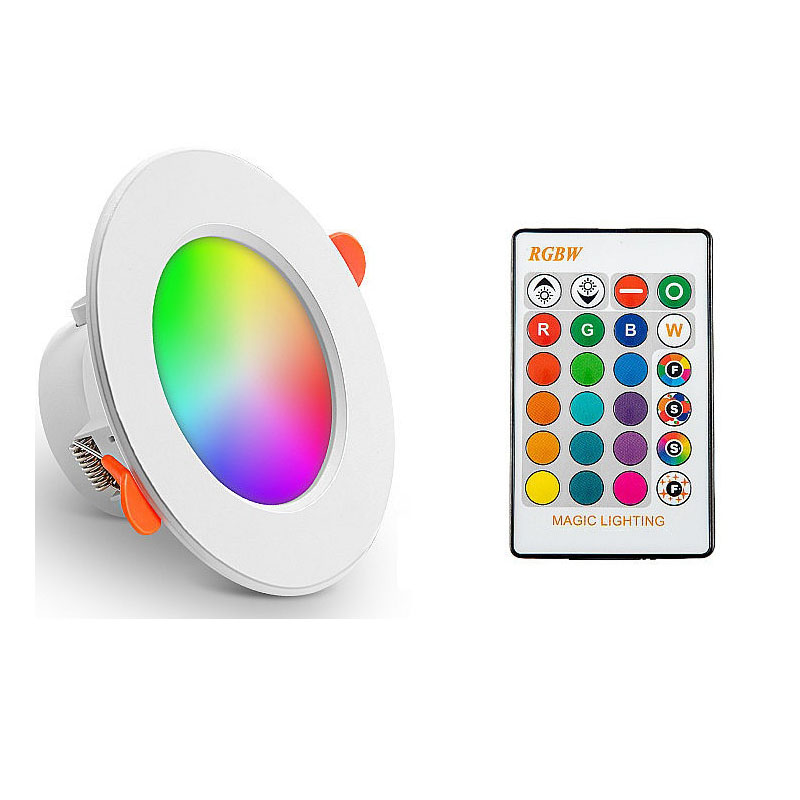 Tuya bluetooth inteligente lâmpada de teto interior redondo recesso ponto led controle app 10w 15 rgbcw mudança cor regulável luz teto