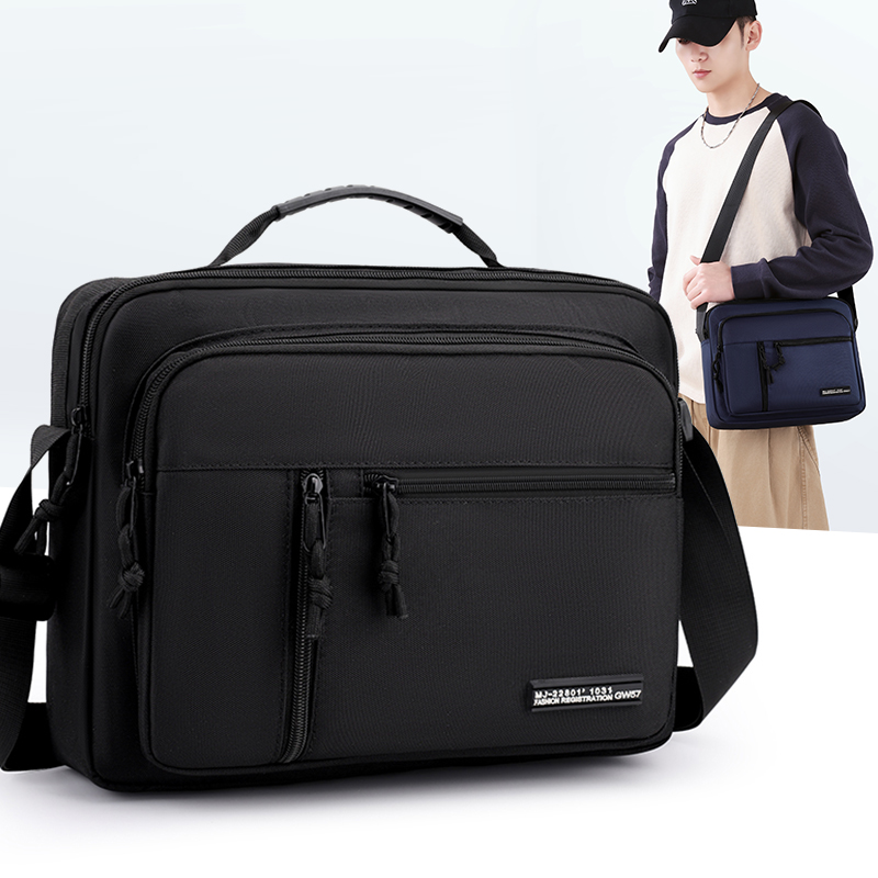 Borsa a tracolla impermeabile da uomo di grande capacità – Borsa messenger resistente all'usura con tasche multiple per il lavoro