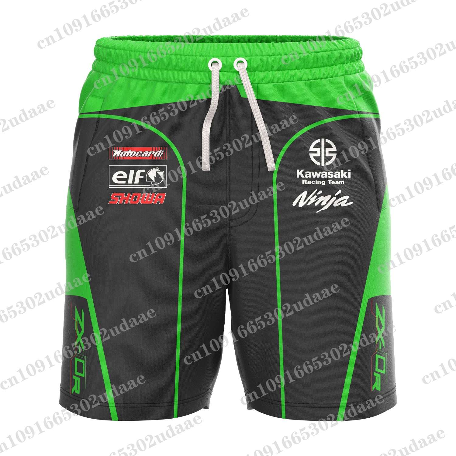 Nuevos pantalones cortos de verano para hombres y mujeres para entusiastas de la carreras de motocicletas Kawasaki 2024, pantalones de playa informales transpirables de secado rápido