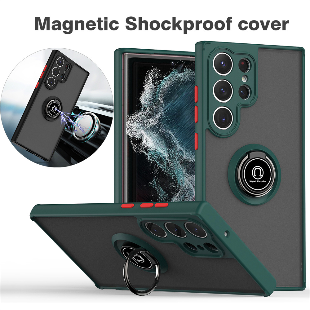 Casing Matte untuk Samsung Galaxy, sarung magnetik tahan guncangan untuk Samsung Galaxy S24 S23 S22 S21 S20 Ultra FE Note 20 Ultra 5G A32 A52 A72 S10 Plus
