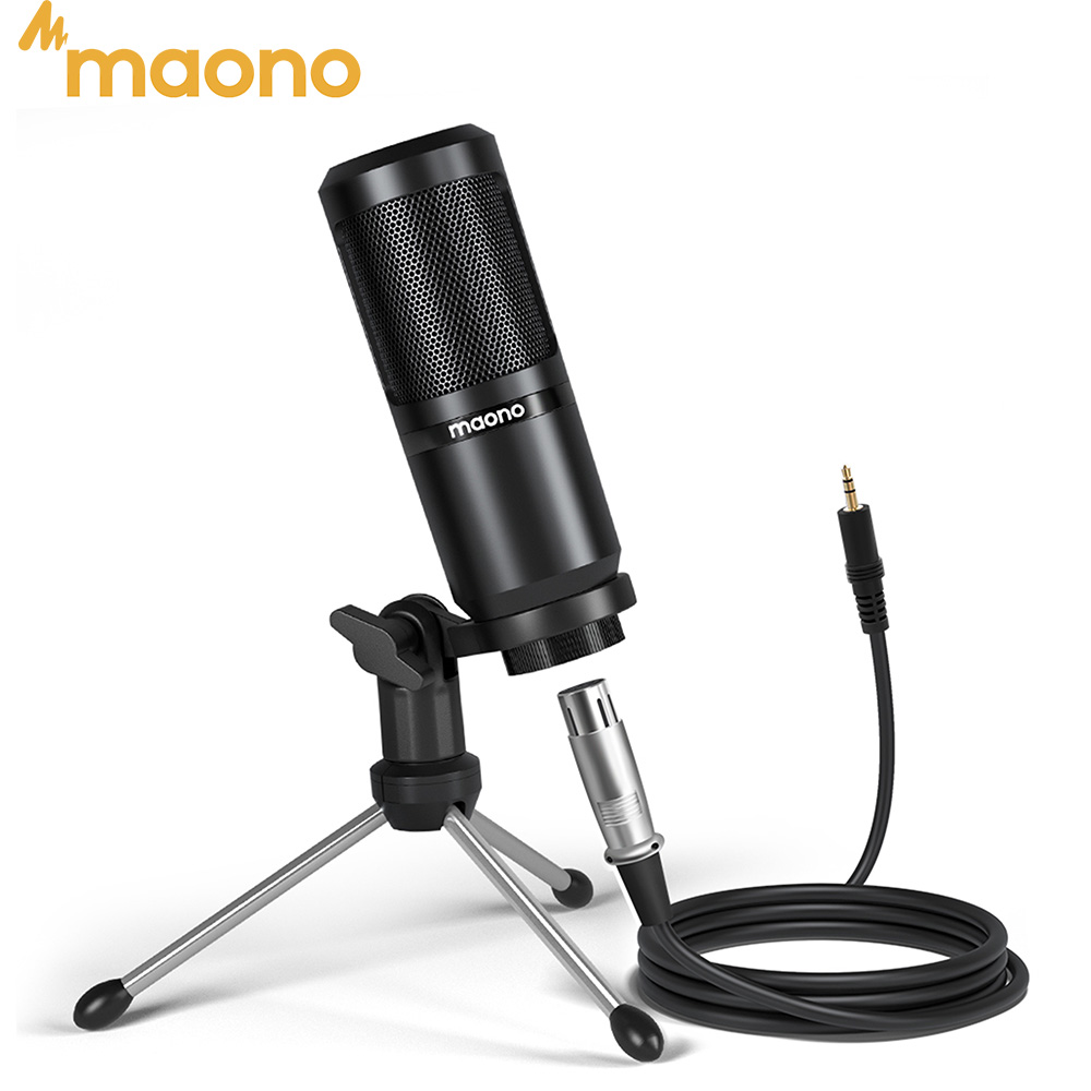 Mikrofon pojemnościowy Maono PM360TR, mikrofon do podcastów, mikrofon 3.5mm do komputera, laptopa, telefonu, karty dźwiękowej, YouTube, gier, nagrywania
