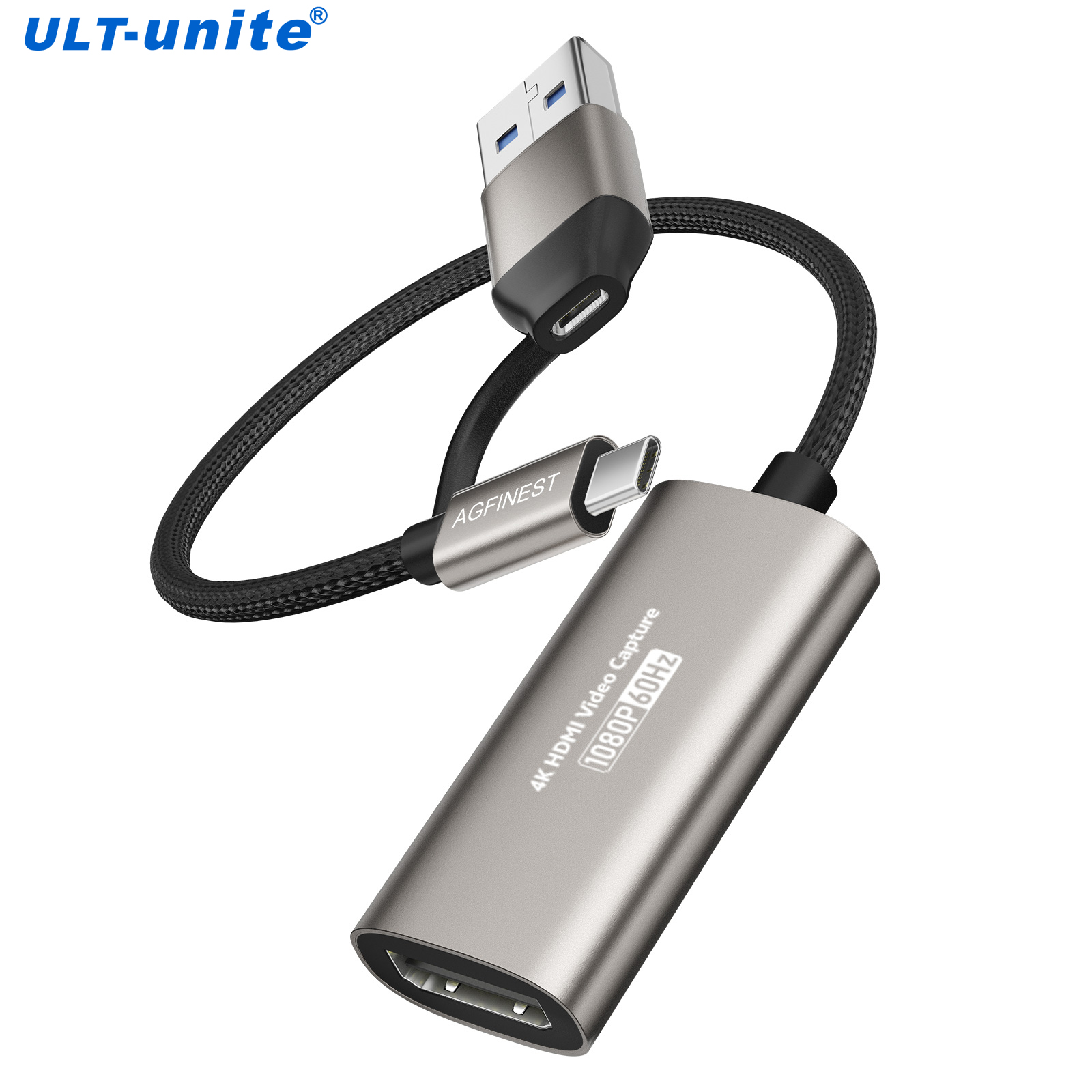 Karta przechwytująca 1080P Wejście 4K HDMI na USB-A/USB-C USB3.0 Przechwytywanie wideo i nagrywanie dźwięku dla OBS Studio PotPlayer QT Player