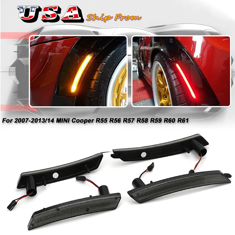 Frente/traseiro fender marcador lateral luzes led para mini cooper r55 r56 r57 r58 r59 r60 r61 2007-2016 luz de sinal de volta luz de estacionamento