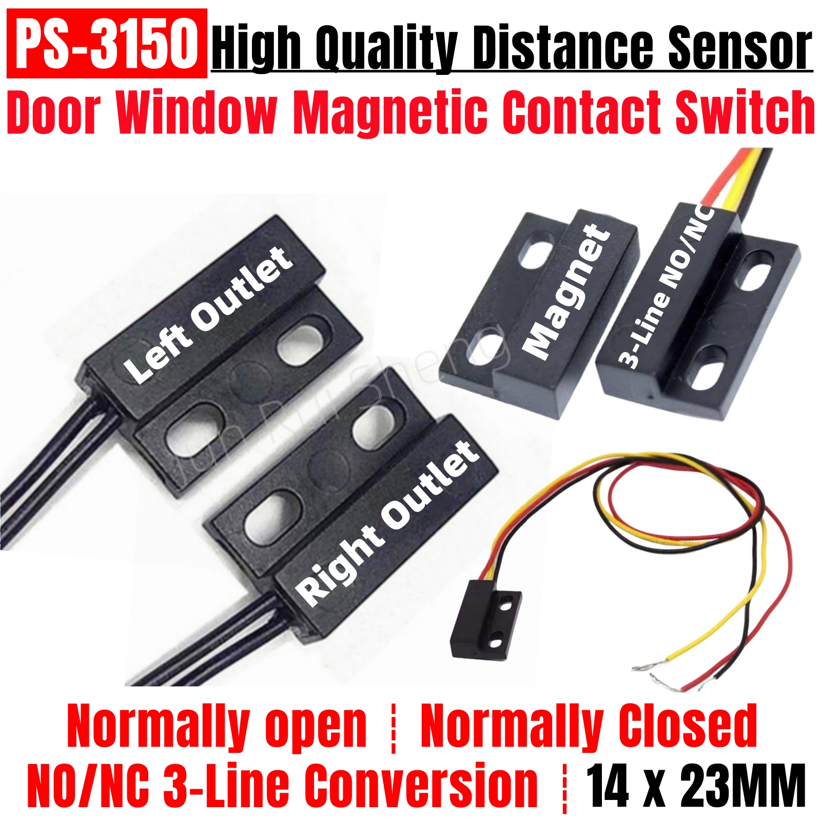Hochwertiger PS-3150 Magnetkontakt-Reedschalter, normalerweise offen, normalerweise geschlossen, N/O NC, 23 mm, PS 3150, Tür- und Fenster-Induktionssensor