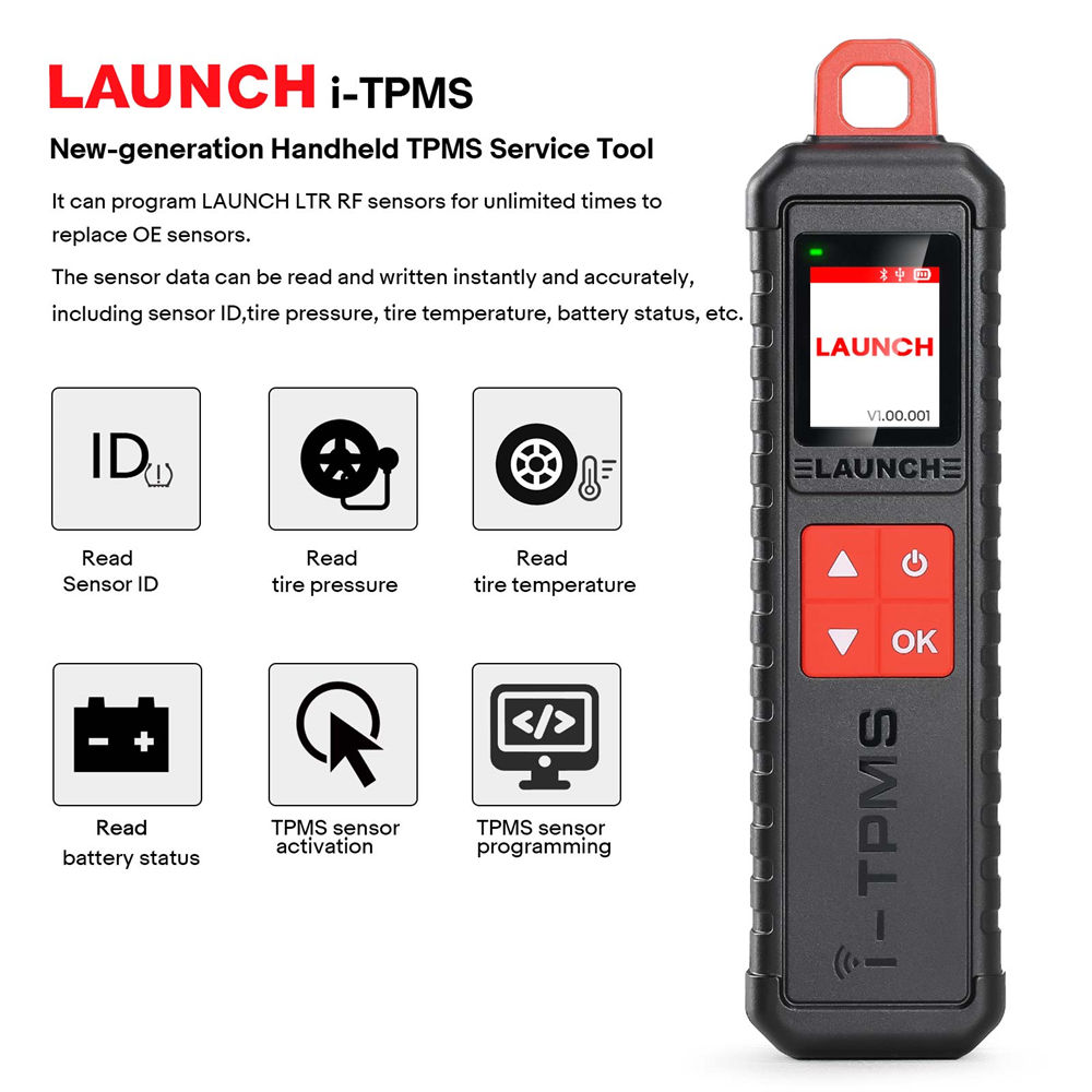 Запуск портативного сервисного инструмента TPMS i-TPMS можно крепить со сканером X-431. и приложением i-TPMS. Поддерживает все датчики 315/433 МГц.