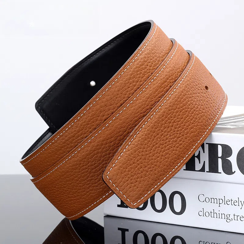 เข็มขัดหรูหรา Ultra-Thin Pointed เข็มขัด Headless ผู้ชายและผู้หญิง First Layer Cowhide Letter BUCKLE เปลี่ยน Buckleless Belts3.2/3.8