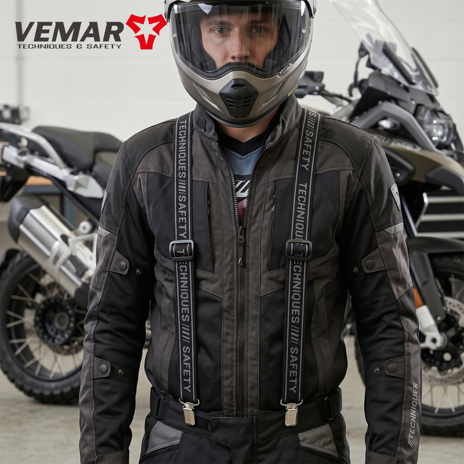 Tirantes Elásticos Resistentes para Pantalones de Motocicleta con Agarre Metálico, Tirantes Ajustables en Forma de Y, Tirantes para Pantalones de Moto