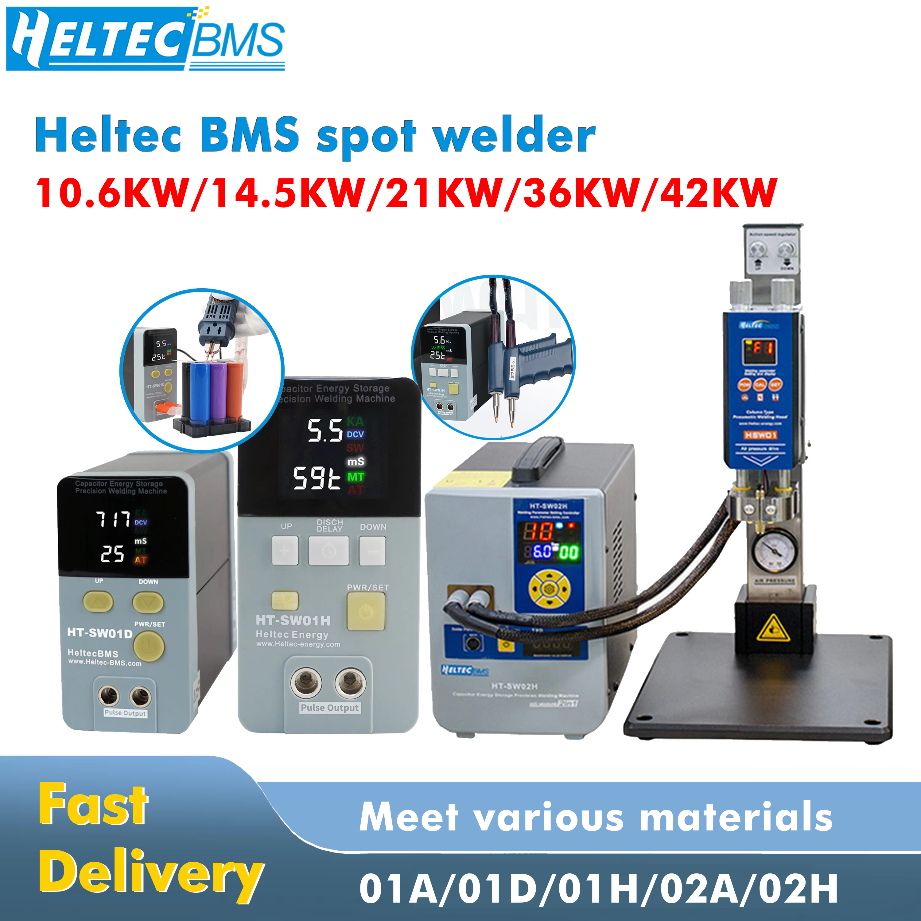 NL Snelle verzending Heltec Condensator Energie-Opslag Precisie Puls Puntlasser 10.6/12/19.8KW aluminium naar nikkel lasmachine