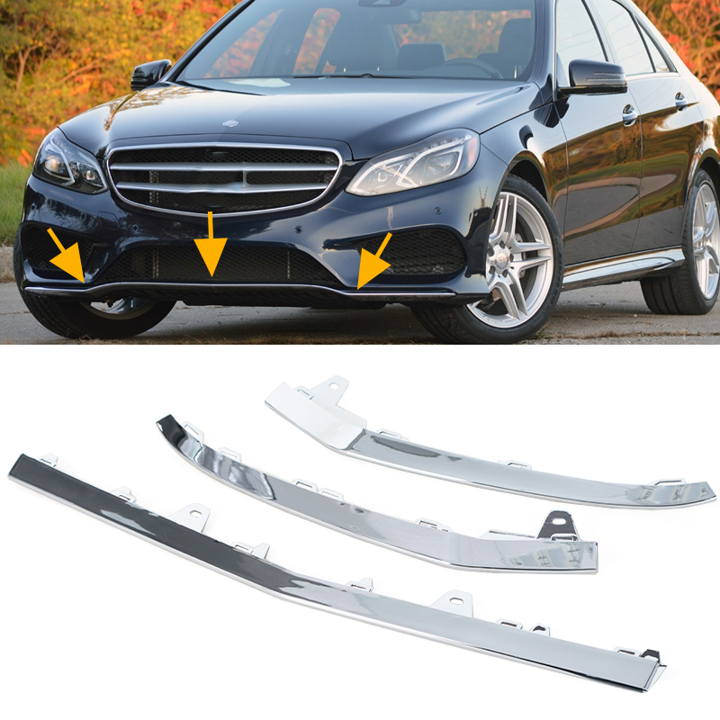 Front Bumper Lower Lip Trim For Mercedes Benz E-Class W212  E350 2014 2015 2016 Chrome Trim Molding A2128852774 A2128852774