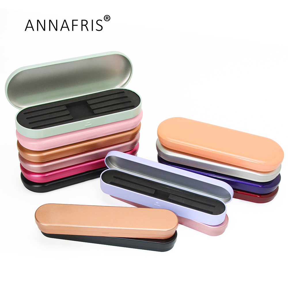 Annapris Tinplate pęseta do rzęs schowek uroda makijaż pęseta Box pędzle Eyeliner rzęsy Organizer na narzędzia Case