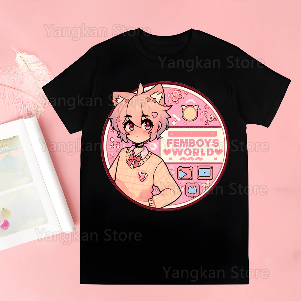 Koszulki damskie z krótkim rękawem w stylu femboy fairycore gothic fairy grunge z grafiką