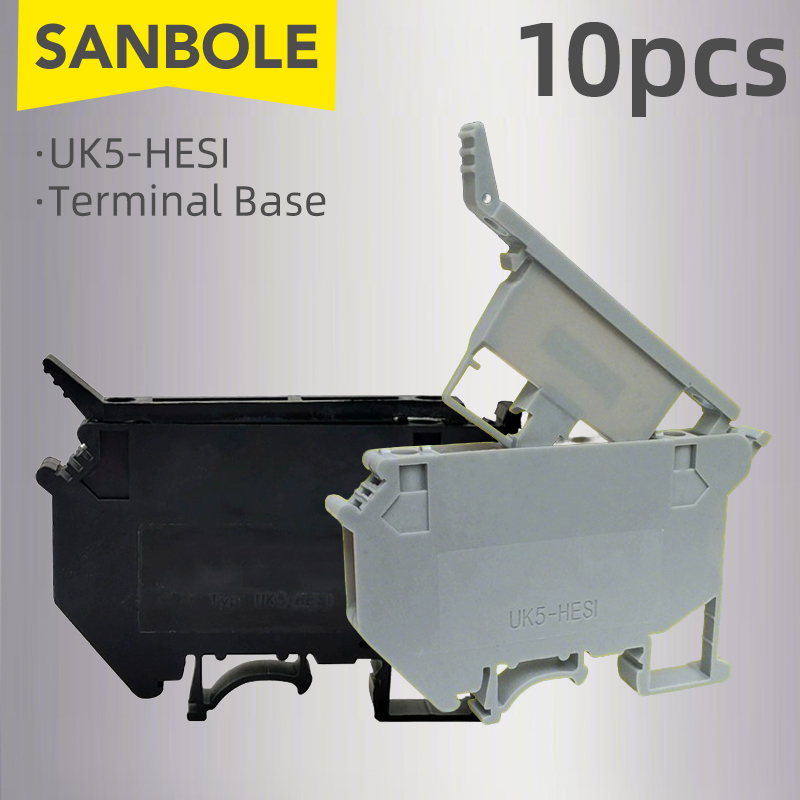 10 шт. клеммные колодки UK5-HESI UK5RD 4 мм2 винтовой зажим для DIN-рейки, основание разъема для предохранителя, аксессуар
