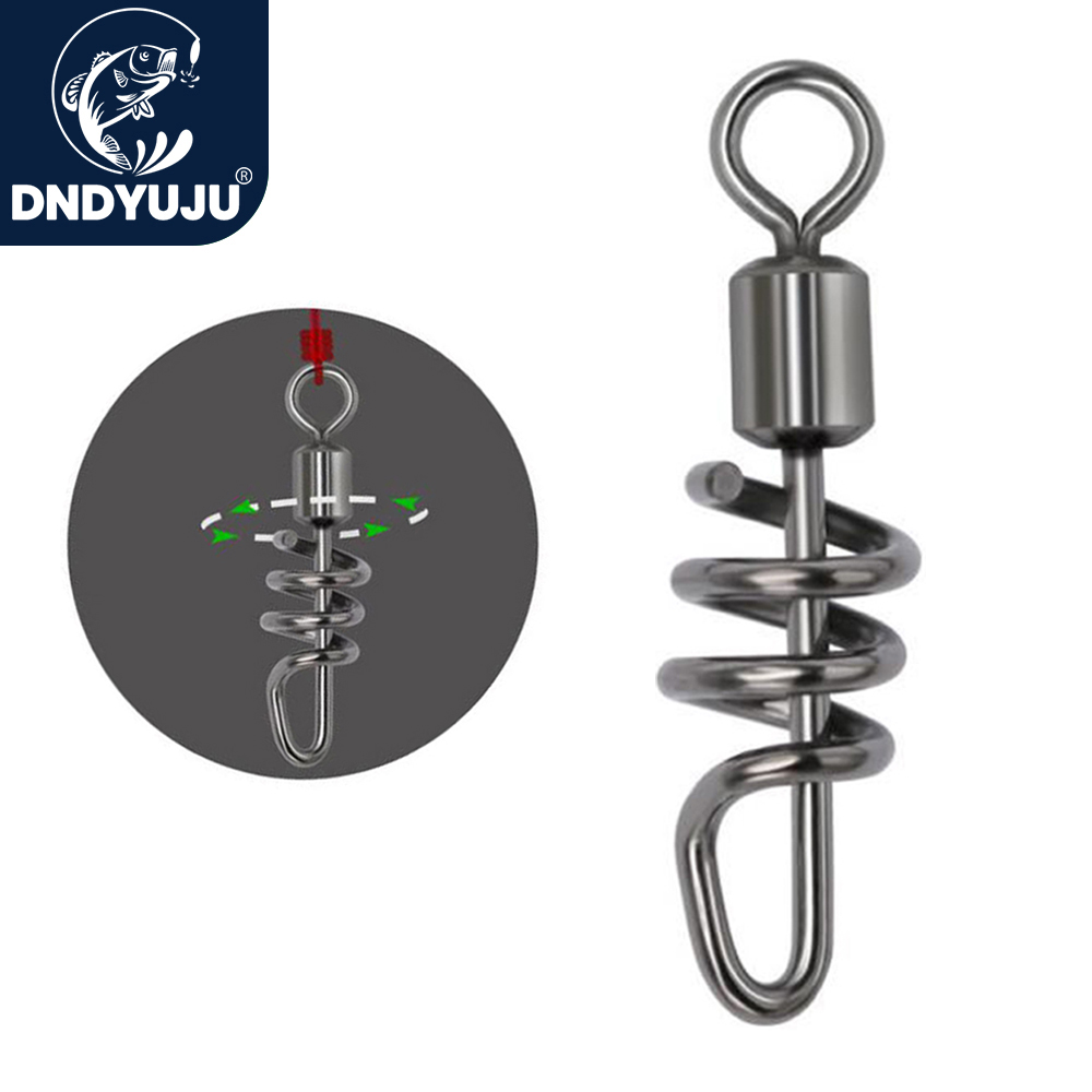 DNDYUJU 20-100 шт., вертлюг для рыбалки с завинчивающейся защелкой, твердое кольцевое соединение из нержавеющей стали, рыболовные крючки, приманки, товары для рыбалки