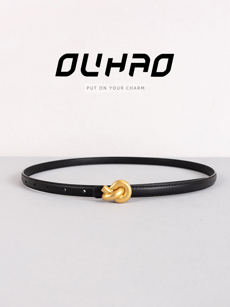 Nieuwe lederen damesmode riem Hoge kwaliteit metalen knoopgesp Tailleband Buikband voor jurkjeans