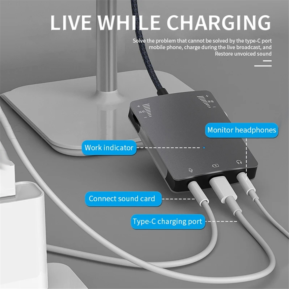 AA91 USB C Live Sound Card Speaker 3.5mm Audio Interface Adapter for Huawei/Samsung Headphone High Quality Live Converter