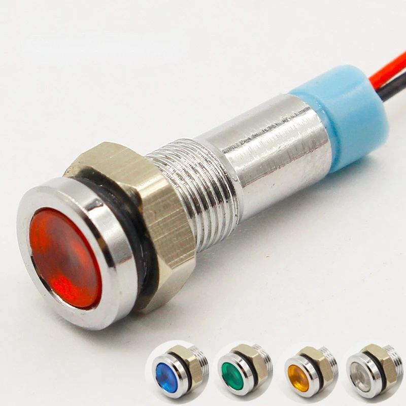 Indicateur LED 6mm, lampe de signalisation 6V 12V 24V 220V
