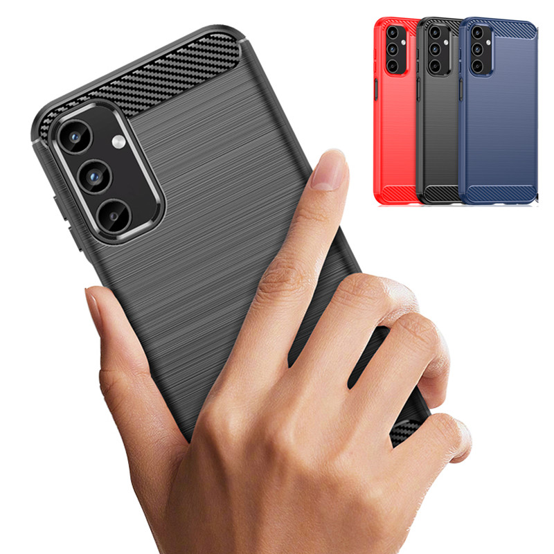 Koolstofvezel Textuur TPU Case voor Samsung Galaxy A15 5G A25 A35 A05 A14 A34 A54 A04 A13 Schokbestendig telefoon Beschermhoes Fundas