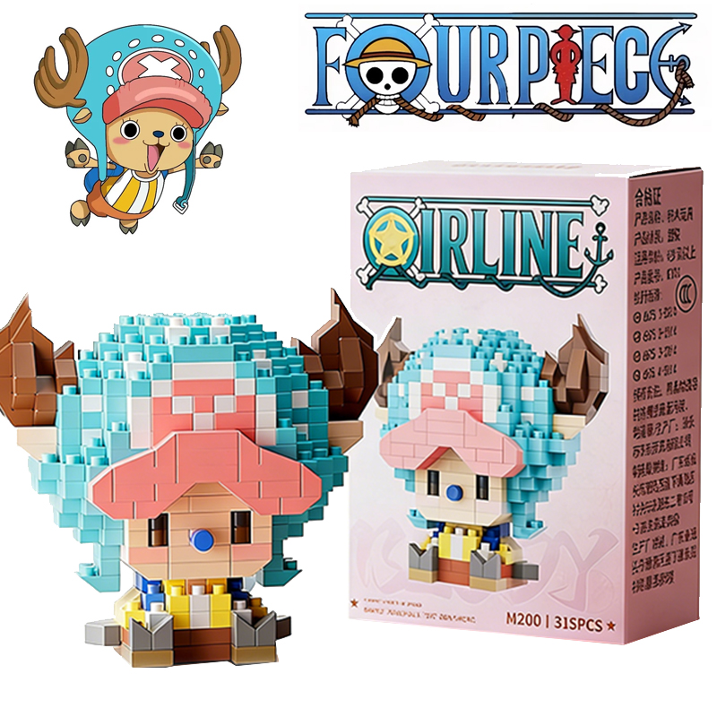 Blocchi da Costruzione Anime Chopper Buggy, Micro Blocchi da Costruzione, Modellini Personaggi Zoro Robin, Mini Mattoncini, Giocattoli da Collezione per Regalo