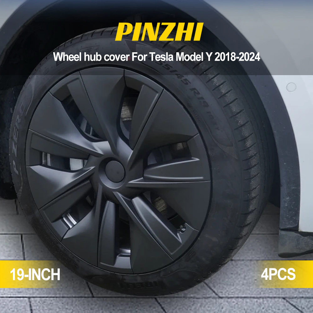 DIY Auto Wielnaafdop 19 Inch Volledige Cover Wieldop Koolstofvezel Decoratieve Automotive Accessoires Voor Tesla Model Y 2021 2022 2023