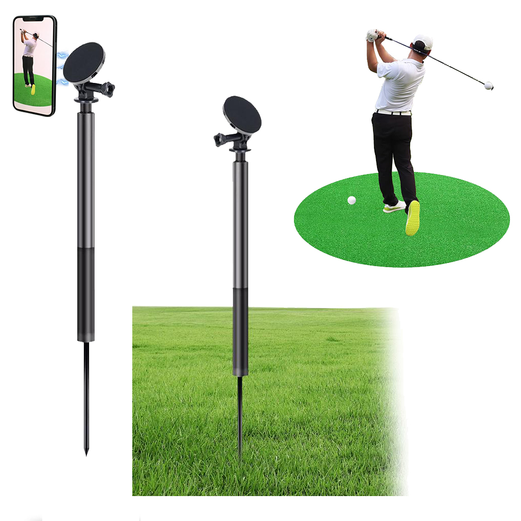 Bastone selfie monopiede da golf con picchetto per altalena da golf, supporto magnetico per telefono da golf regolabile in altezza per fotocamere Magsafe