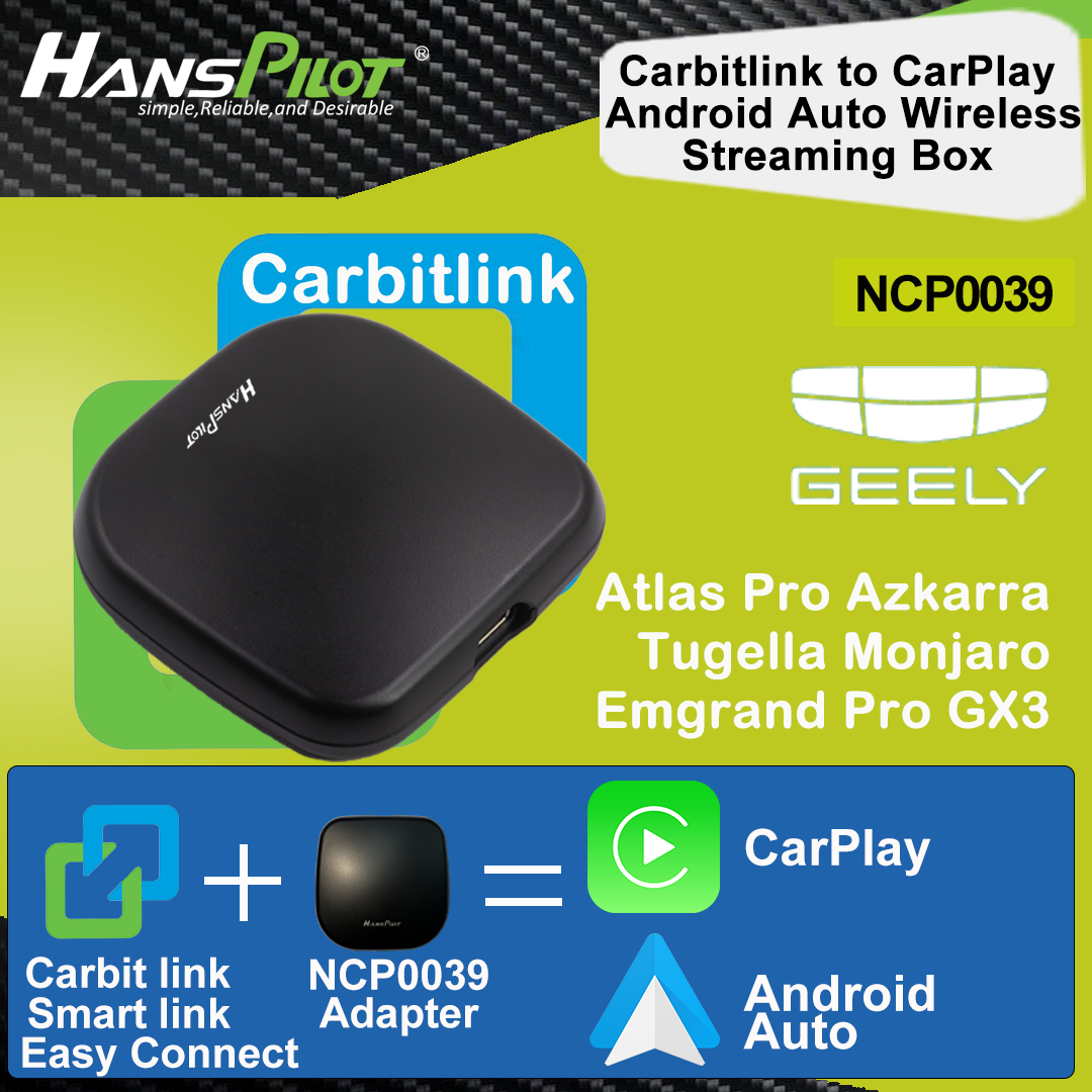 NCP0039 Geely Monjaro Tugella Atlas Pro Emgrand Pro GX3 Azkarra carbitlink adaptador de conexión fácil a CarPlay Android Auto NCP0036