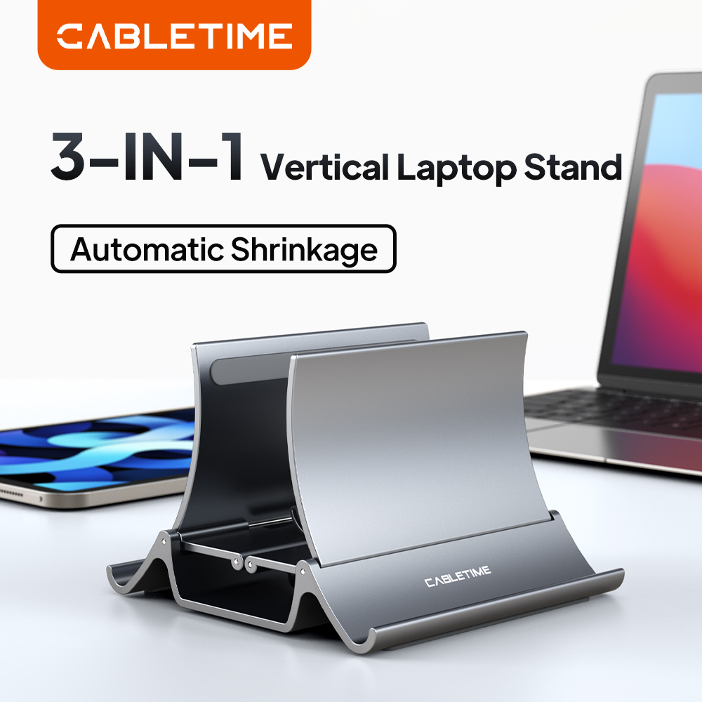 CABLETIME pionowy stojak na laptopa rozpraszanie ciepła antypoślizgowy silikonowy uchwyt grawitacyjny do MacBook Surface iPad stojak na tablet C418