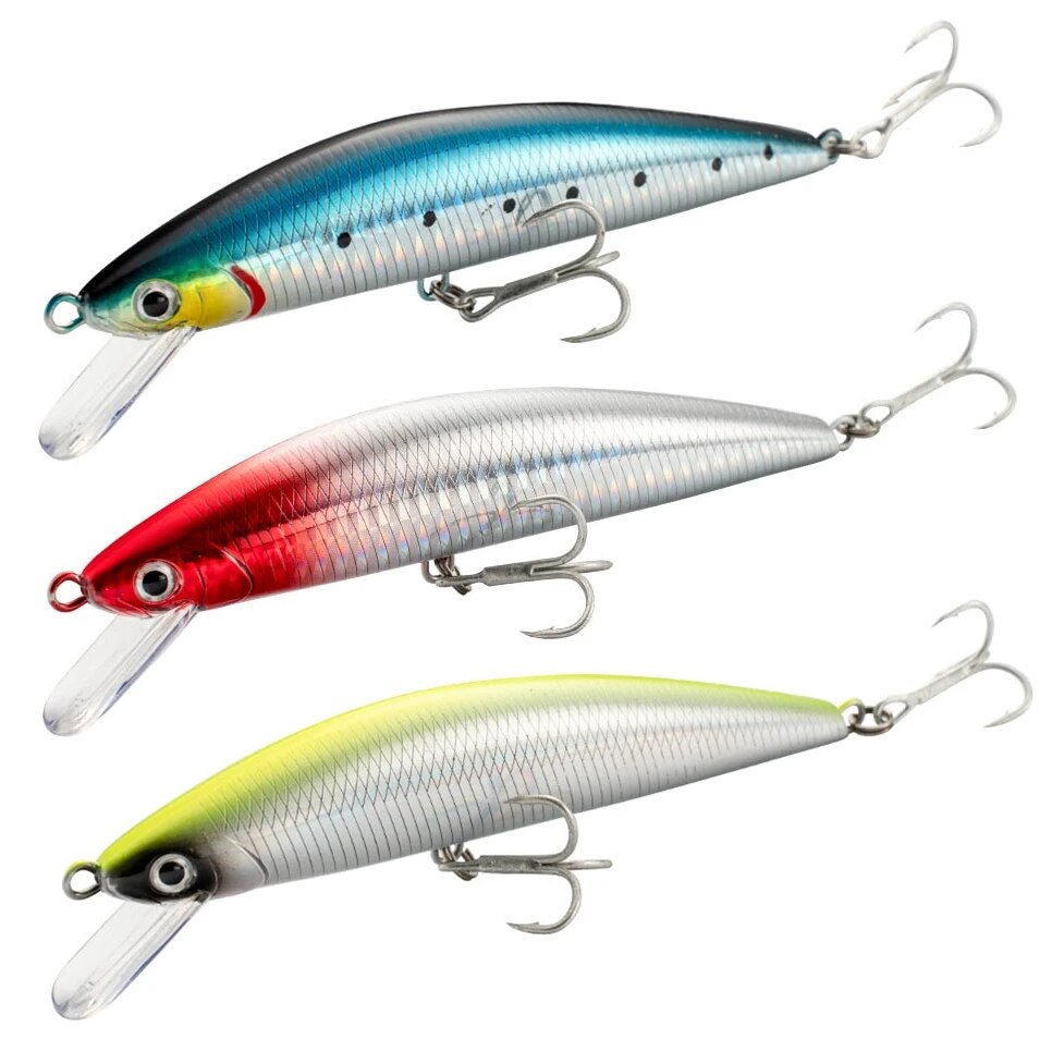 Leurre méné rigide coulant avec triple hameçon et système de poids, appât Élde type wobJeff, jerkbait, swimbait, 13cm, 15cm, 40g, 60g