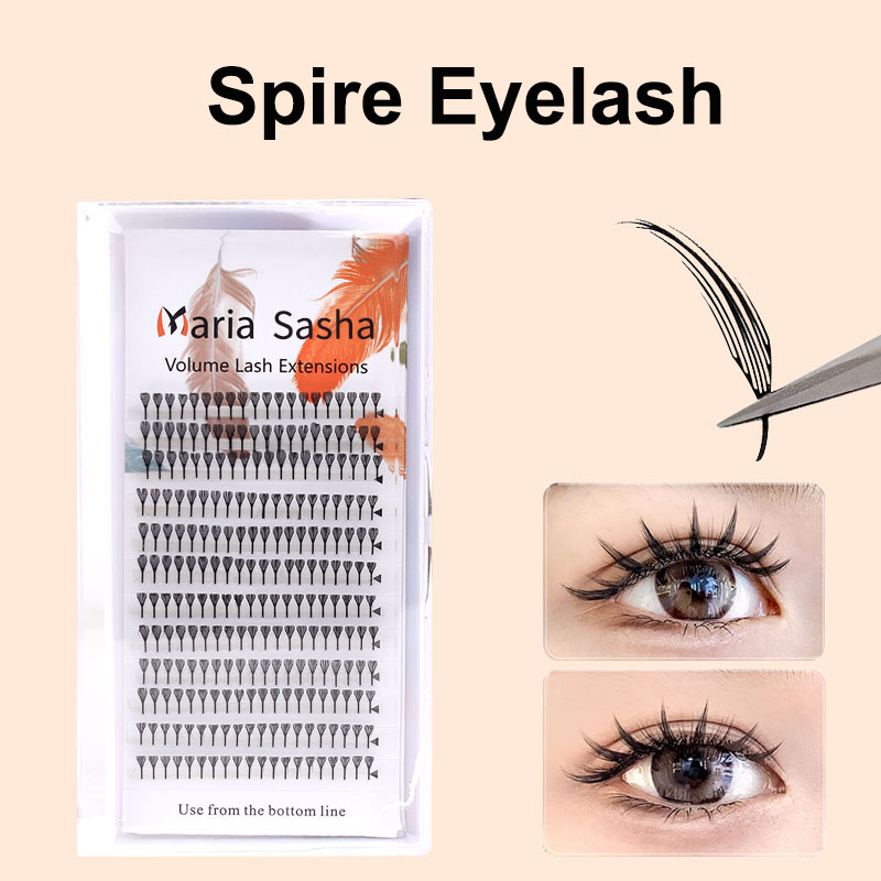 Extensión de pestañas MARIA Comic Spire, pestañas postizas individuales de Manga de Cachemira Natural, pestañas Pteris con forma de pluma súper suaves