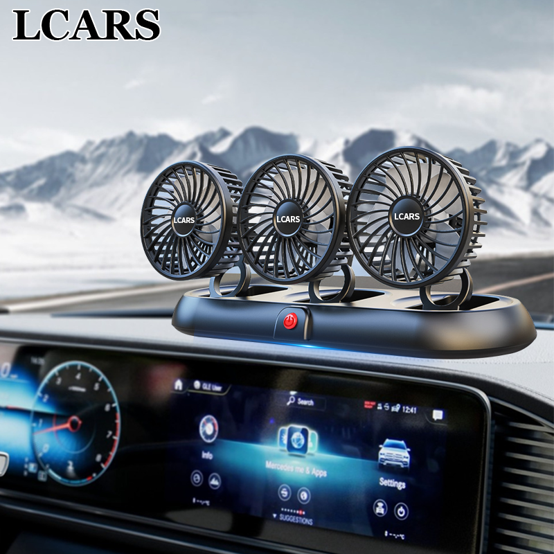 3 หัว 5V USB รถพัดลม 3 ปรับความเร็ว Cooling Auto Cooler ระบบระบายอากาศด้วยลมระเบียบรถอุปกรณ์เสริม