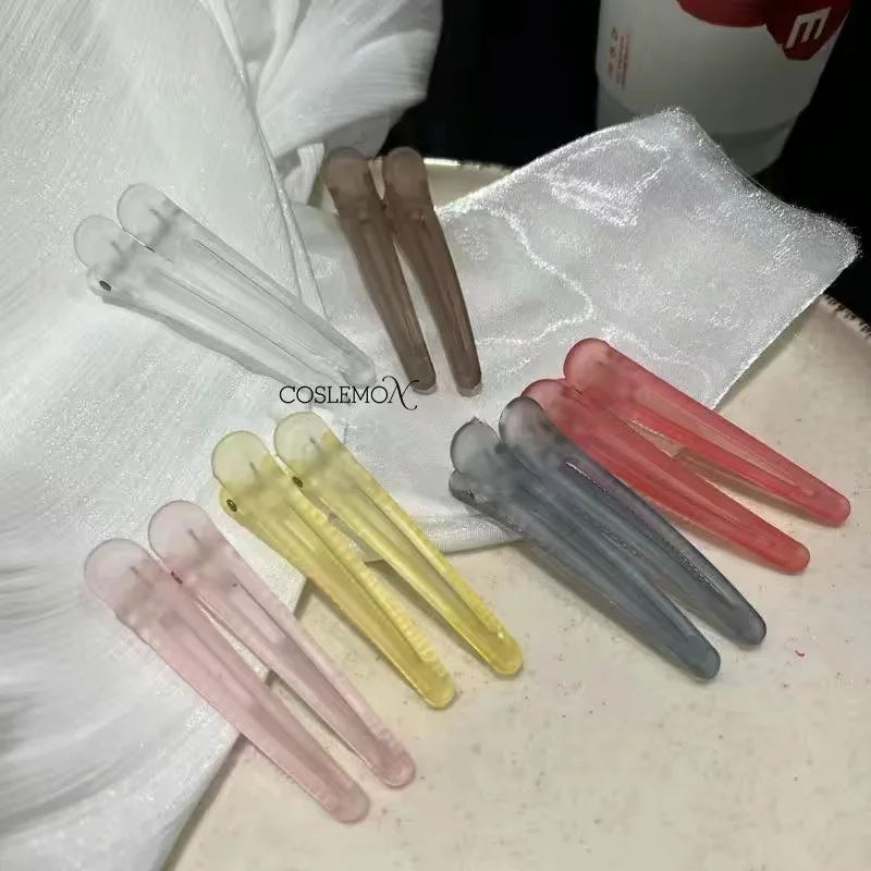 2/6pcs Colorful Fix Hair Hairpins Frosted Duckbill Clip Fashion Bangs Hairdressing Hair Pins Barrettes Headwear Accessories