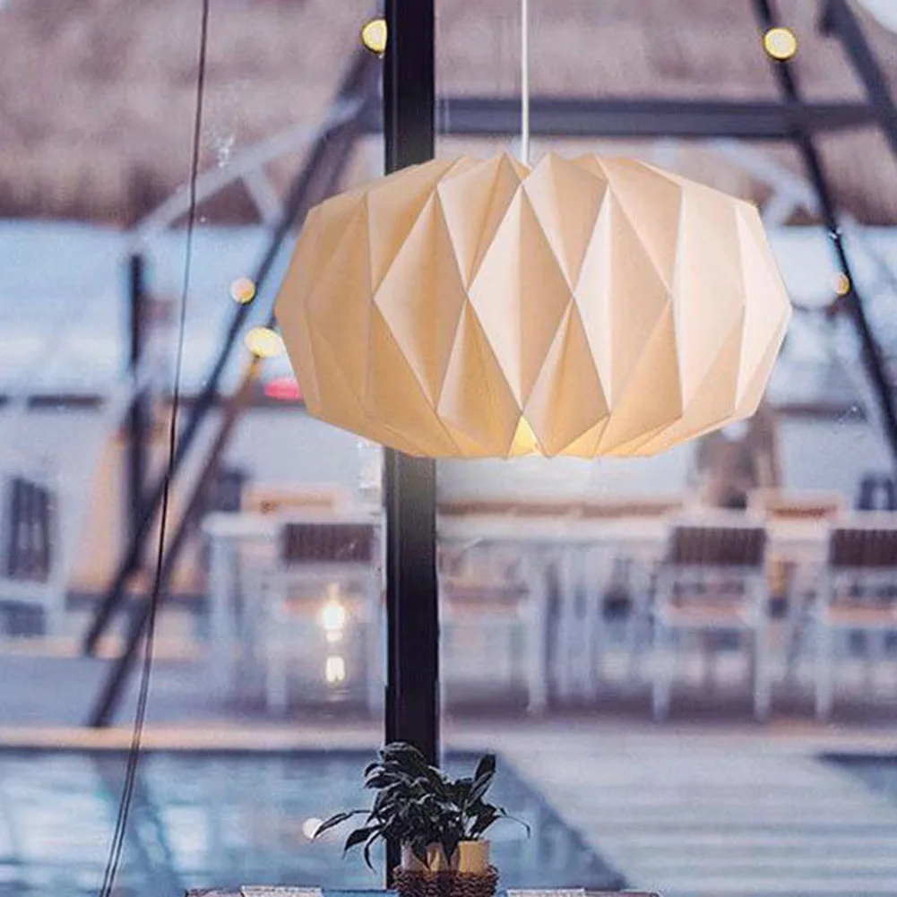 Papier laterne Schatten nordischen Stil faltbare Pendel leuchte Schatten kreative dekorative Licht abdeckung für Wohnzimmer Dekor