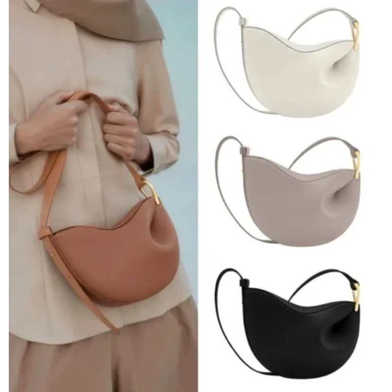 Neue 2026er Kollektion: Französisch inspirierte Damen-Schultertasche mit Perlen für unter den Arm – Schlichte Damen-Ledertasche mit Riemen für den Alltag