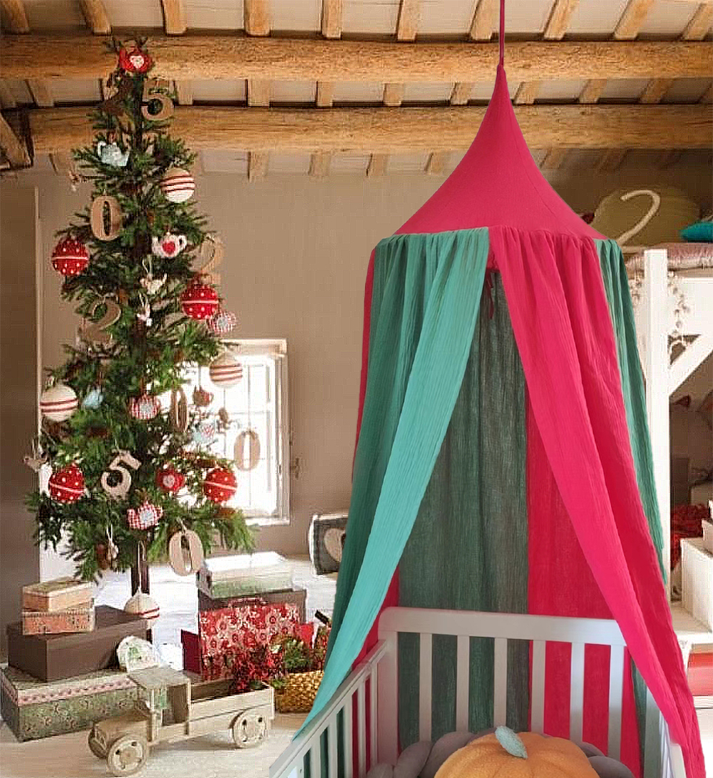 Hadiah Dekorasi Natal Menggantung Canopy100 % Premium Kain Muslin Katun Tempat Tidur Baldachin untuk Kamar Bayi Anak-anak