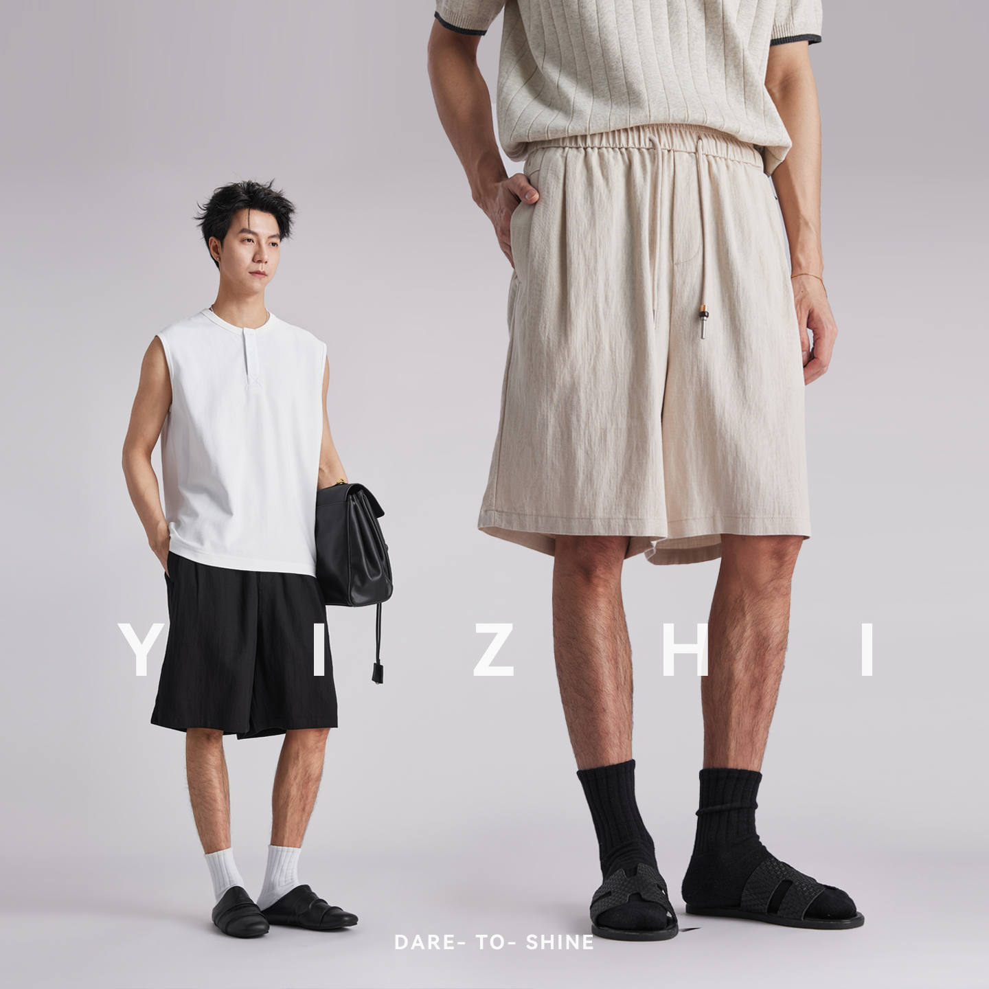 Pantalones Cortos Casuales de Estilo Japonés para Hombre, de Lyocell Texturizado, Verano 2026, Holgados, Transpirables, Versátiles, de Pierna Recta, 5 Pulgadas, Tipo Bermuda