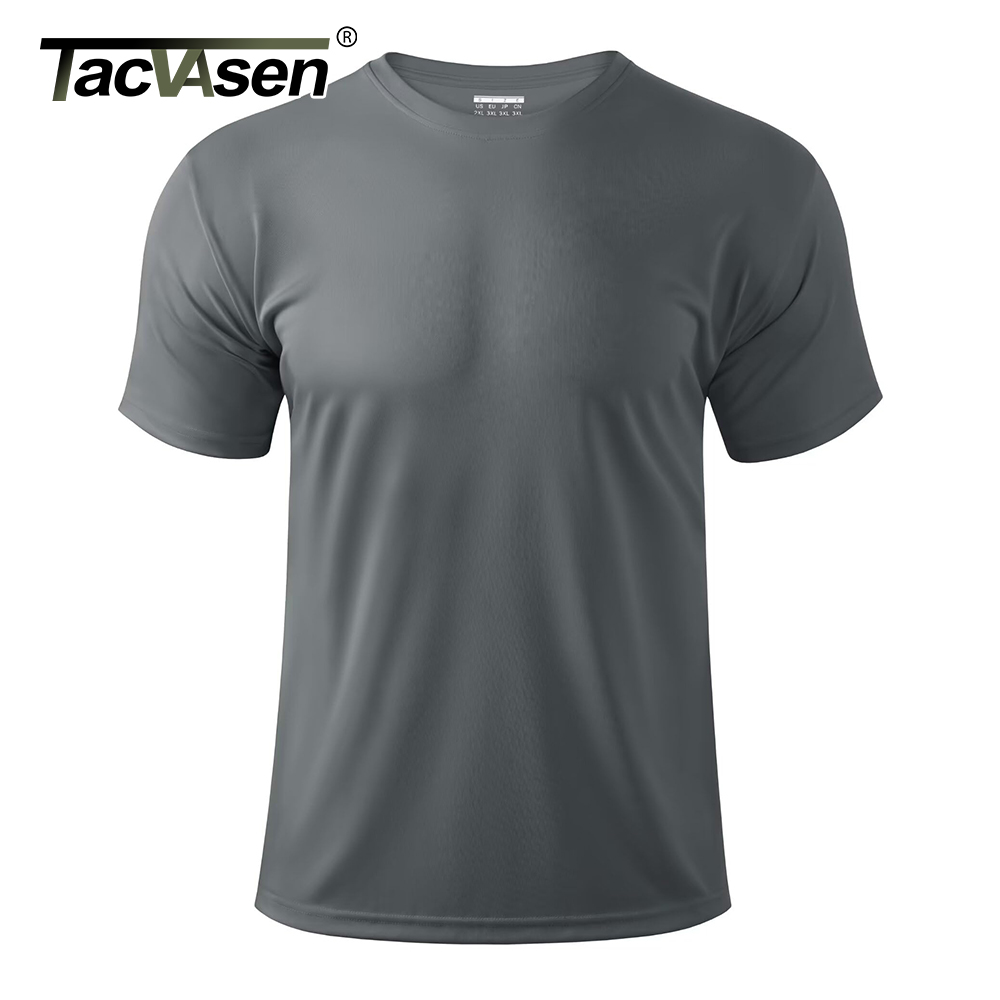 TACVASEN UPF 50+ UV Shirt Men's Round Neck Short Sleeve Basic Summer Casual T-shirt Gym Fitness Running Swim Quick Dry Tee Tops
