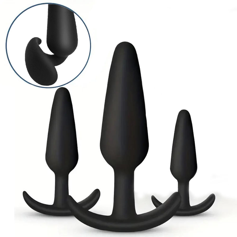3 ขนาด Anal Plug ซิลิโคน Anal Butt Plug Stimulator เพศผู้ใหญ่ของเล่นสําหรับผู้ชาย/ผู้หญิงนวดต่อมลูกหมาก Anal Trainer