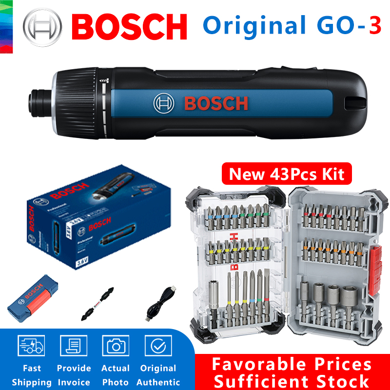 Беспроводная отвертка BOSCH GO 3,6 В, литий-ионная аккумуляторная аккумуляторная дрель с коробкой, профессиональный набор инструментов Bosch go3