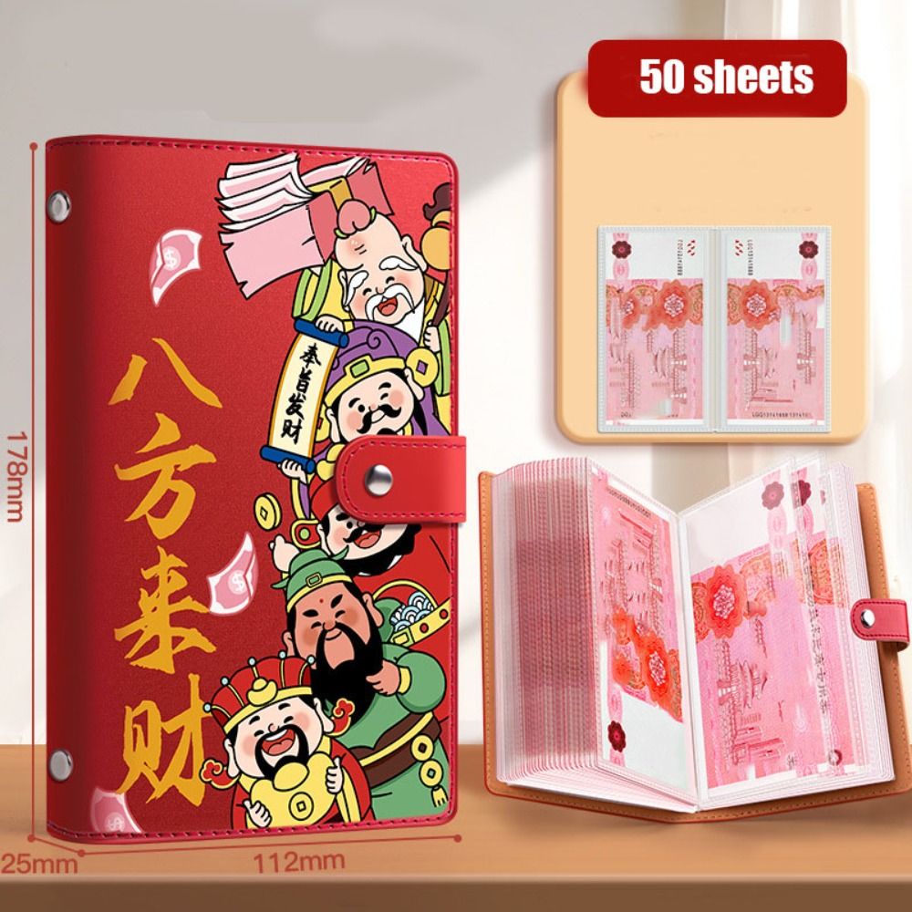 PU Leather Saving Money Binder Good Luck Portable Budget Binder Refillable Storage Wallet Planner Organizer