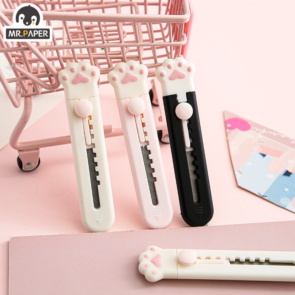 Mr.Paper – Mini couteau utilitaire Portable griffe de chat, mignon, créatif, exquis, décoration de compte à main, outils de coupe de papier, fournitures d'art